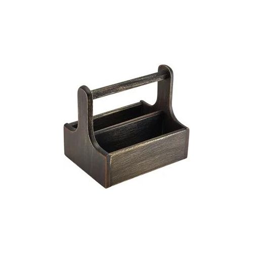 Table Caddy / Bar Organizer, Holz, schwarz - 20x15,4x18cm