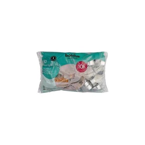 Maxi Teelichter, Bolsius, 10 Std., 22x60mm - weiß (40 Stk.)