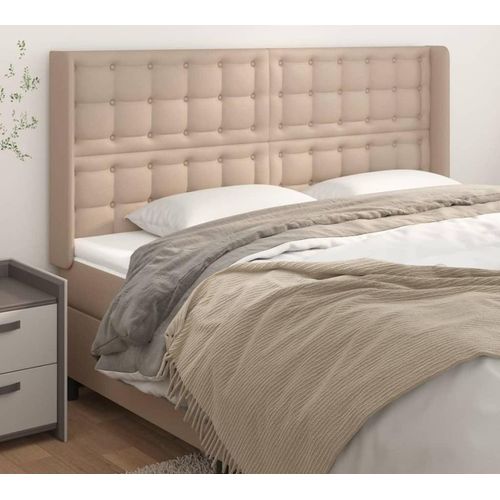 vidaXL Kopfteil mit Ohren Cappuccino-Braun 183x16x118/128cm Kunstleder