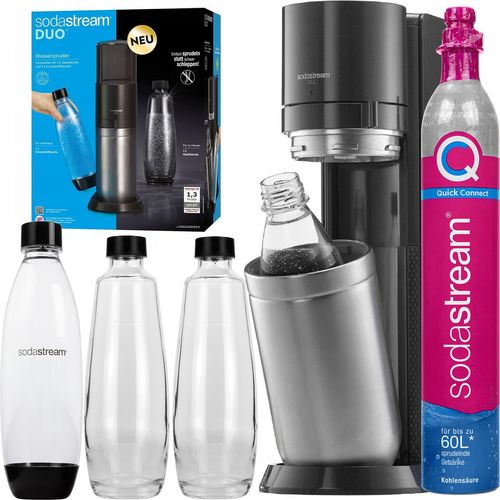 Sodastream Wassersprudler Duo Titan mit 2 Glaskaraffen 1L BPA frei