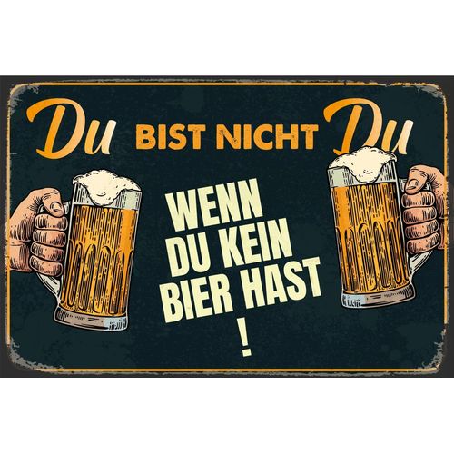 queence Metallbild »Bier Spruch Stahlschild Blechschild«, (1 St.), 20x30x0,2cm - mit 4 Lochbohrung