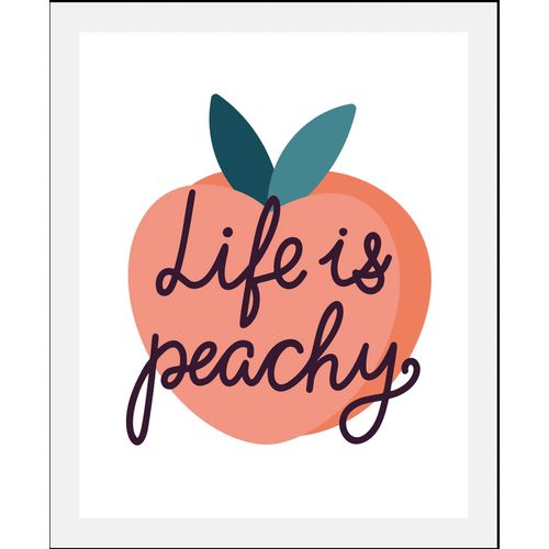 queence Bild »Life is peachy«, Schriftzüge-Obst Bilder-Schriftzug-Humor, (1 St.), gerahmt