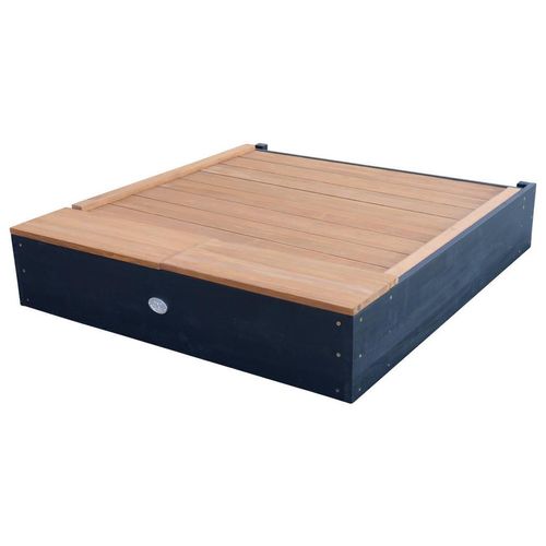 Ambia Garden Sandkasten , Braun, Anthrazit , Holz , Hemlocktanne , 90x74x100 cm , EN 71, CE, FSC 100% , hoher Rand, Sitzfläche, mit Holzschutz