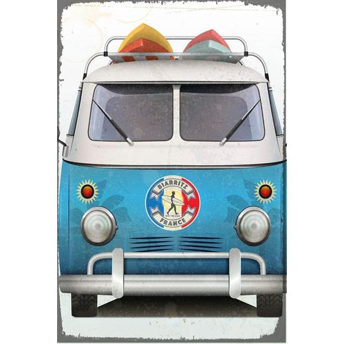 queence Metallbild »Camping Bus«, Auto, (1 St.), Stahlschild, Blechschild, retro, Surf