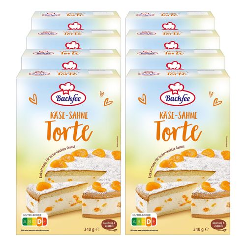 Backfee Backmischung Käse-Sahne-Torte 340 g, 8er Pack