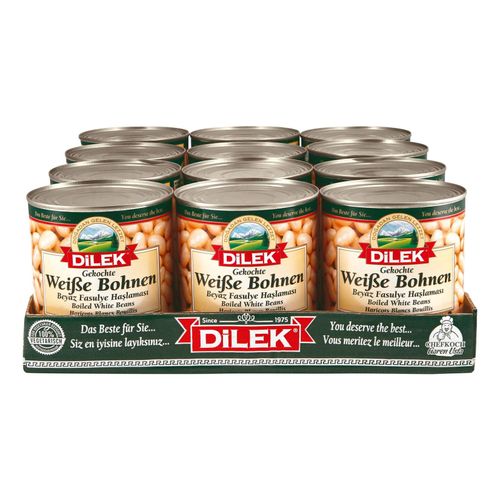 Dilek Weiße Bohnen 480 g Abtropfgewicht, 12er Pack