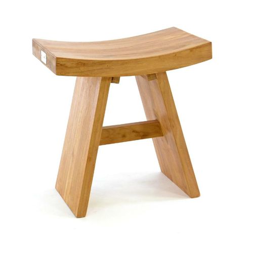 VCM Hocker behandeltem Teakholz Sitzhocker Holzhocker Maße B. 45cm x H. 47cm x T. 29cm