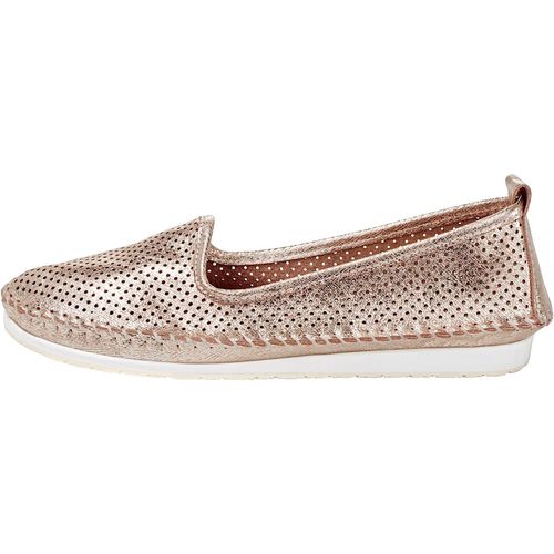 Slipper ANDREA CONTI, Damen, Gr. 43, rosa (rosé, metallic), Glattleder, Leder, sportlich, Schuhe