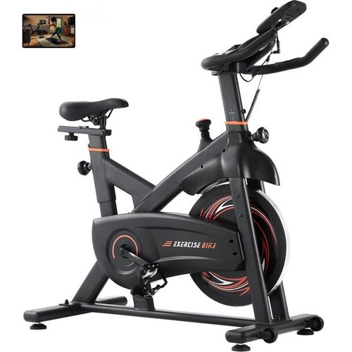 Stationärer Heimtrainer Fitness Fahrrad - LCD-Display - Indoor Schwarz - Fitnessgerät für Zuhause