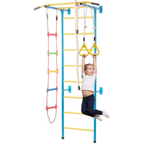 Sprossenwand Klettergerüst für Kinder - 5 in 1 Stahl-Kletterwand - Fitnessgerät für zuhause - Spielplatz Ausstattung