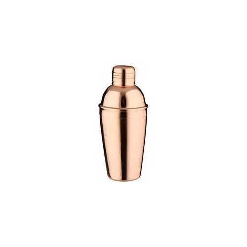 Cocktail Shaker, Edelstahl kupferfarben, poliert, dreiteilig - 500ml