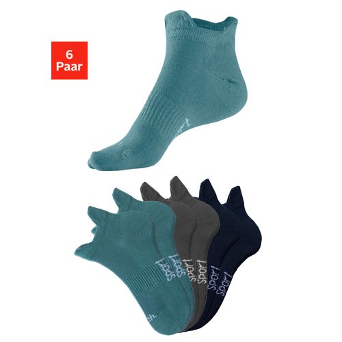 Sneakersocken BENCH., Herren, Gr. 43-46, bunt (2x dunkel mint, 2x grau, 2x marine), Baumwollmischung, unifarben, elastisch, Socken, mit feiner Mesh Konstruktion und Mittelfußgummi