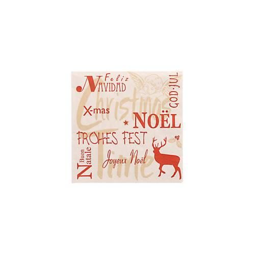 Servietten Papstar Christmas Time, 3-lagig, 1/4 Falz, B 330 x H 330 mm, FSC®-Papier, beige-gold-rot, 20 Stück