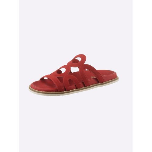 Pantolette HEINE, Damen, Gr. 42, rot, Glattleder, Rindsleder, Schuhe