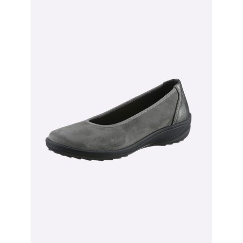 Ballerina CLASSIC BASICS, Damen, Gr. 39, grau, Nubukleder, Textil, sportlich, Schuhe