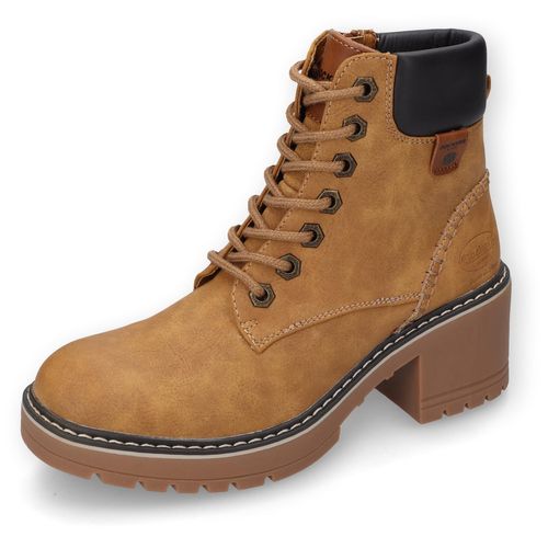 Schnürstiefelette DOCKERS BY GERLI, Damen, Gr. 36, braun (golden, tan), Nubuklederimitat, klassisch, Schuhe, Winterstiefel, Hiking Boots, Schnürstiefel mit Warmfutter