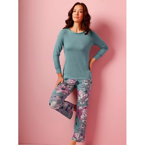 Schlafanzug CREATION L PREMIUM, Damen, Gr. 48/50, jade, erika, bedruckt, 95% Modal, 5% Elasthan, Homewear-Sets