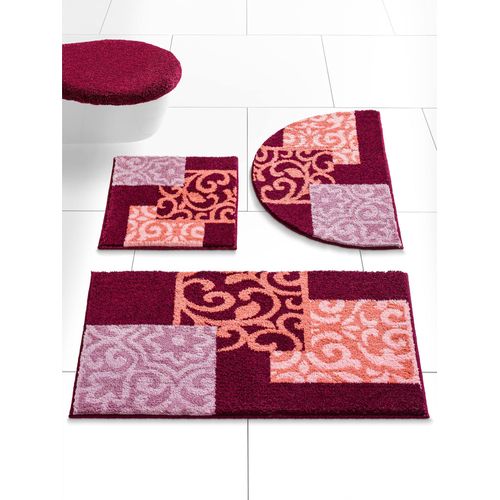 Badematte GRUND Gr. 1, bordeaux, fuchsia, rechteckig (45cm x 50cm),, Badematten