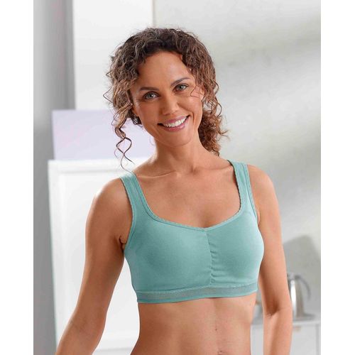 Bustier WÄSCHEPUR, Damen, Gr. 40/42, N-Gr, marine, salbei, 60% Polyester, 40% Baumwolle, BHs