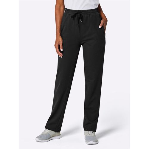 Trainingshose CATAMARAN, Damen, Gr. 44/46, Normalgrößen, schwarz, 50% Baumwolle, 50% Polyester, unifarben, lang, Hosen