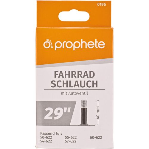 Fahrradschlauch PROPHETE, schwarz (farbe}), Fahrradschläuche, 48mm, Autoventil (AV), 29 Zoll (73,66cm)