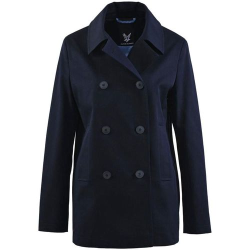 Cabanjacke FUCHS SCHMITT, Damen, Gr. 36, blau (navy), Web, Obermaterial: 96% Baumwolle, 4% Elasthan, unifarben, clean, modisch, Langarm, Jacken, mit Leistentaschen