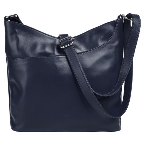 Umhängetasche SAMANTHA LOOK, Damen, Gr. B/H/T: 25cm x 20cm x 5cm onesize, blau, Leder, unifarben, Taschen, echt Leder, Made in Italy