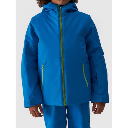 Skijacke 4F, Kinder, Gr. 152, blau, Stoff, Obermaterial: 100% Polyester. Futter: 100% Polyester. Wattierung: 100% Polyester, unifarben, sportlich, hoch geschlossener Ausschnitt, Langarm eingesetzt eingefasste Kante mit Klettverschluss, Jacken, Winterjacke