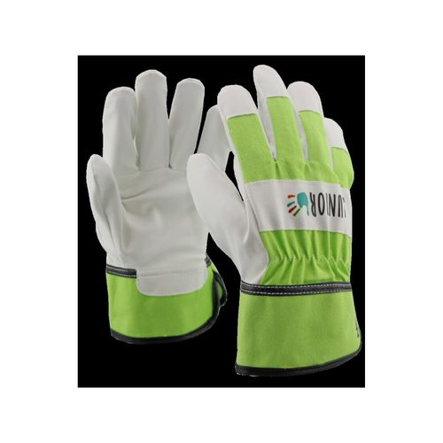 OX-ON Kinderhandschuh PU / Baumwolle grün 6-8 Jahre (93605)