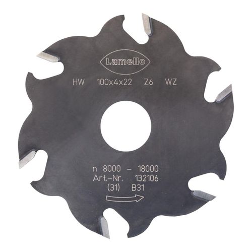 Lamello Nutfräser, HW, 100 x 4 mm, Z6 Wechselzahn (3+3) für Lamello Classic (132106)