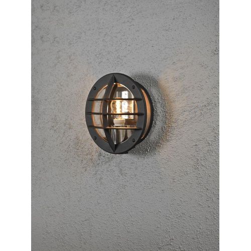 Konstsmide Oden Wandleuchte schwarz lackiertes Aluminium, opales Acrylglas, Hand EU 516-750