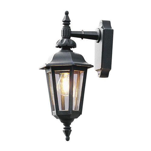 Konstsmide Pallas Down schwarz lackiertes Aluminium, rauchfarbenes Acrylglas, Hand EU 519-750