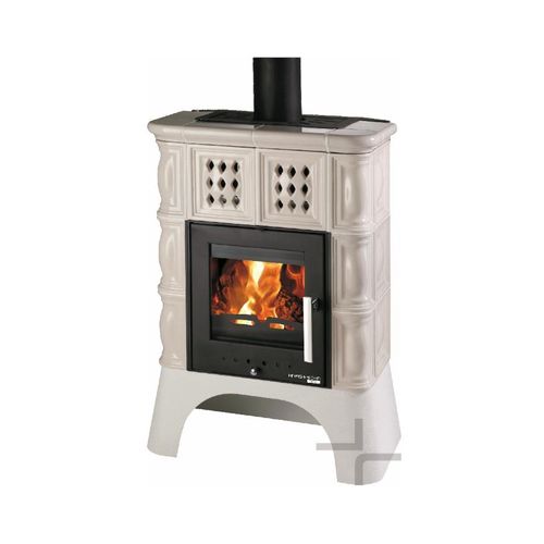 Kaminofen Haas+Sohn Treviso-II 339.15 schwarz Kacheln elfenbein 8kW