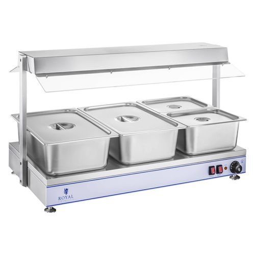 Royal Catering Warmhalteplatte - 3 Halogenlampen - 1.550 W