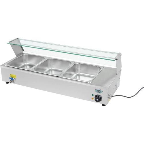 Royal Catering Bain Marie - 3 x GN - 1/2 - Ablasshahn