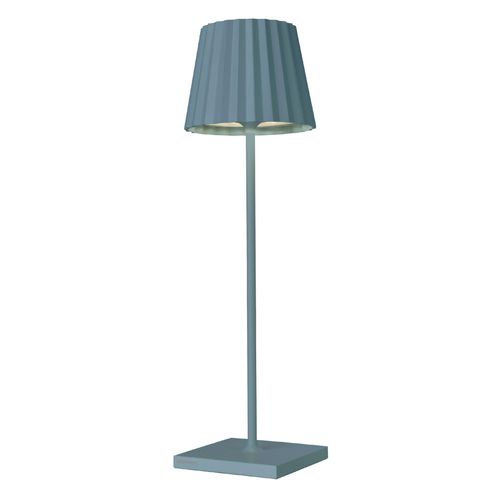 sompex Troll 2.0 LED Gartentischleuchte | Akkubetrieben | Aluminium | Dimmbar | Spritzwasserschutz | Inkl. Ladestation, Farbe:blau