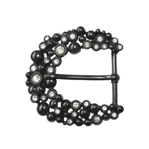 Gürtelschnalle, Damen, schwarz, Obermaterial: 100% Metall, RETTUNGSRING BY SHOWROOM 019, feminin,festlich, Gürtel, Wechselschnalle »Strass Dorn Schwarz«