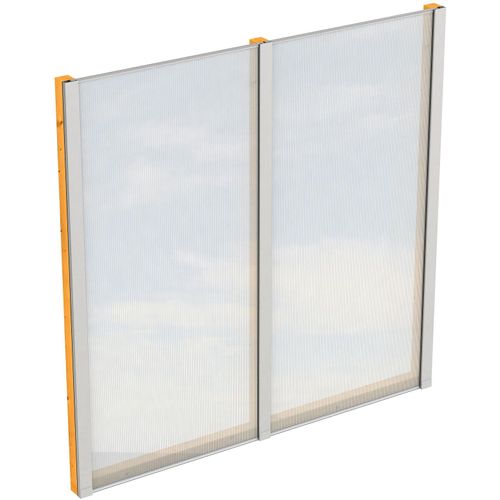 Carport-Seitenwand SKANHOLZ, braun (eiche hell), B:193cm H:200cm, Holzwerkstoff, Gartenhaus-Seitenwände, m. Polycarbonat, freistehend