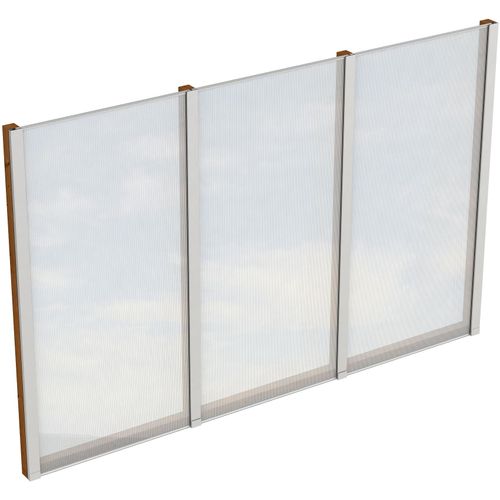 Carport-Seitenwand SKANHOLZ, braun (nussbaum), B:293cm H:200cm, Holzwerkstoff, Gartenhaus-Seitenwände, m. Polycarbonat, freistehend