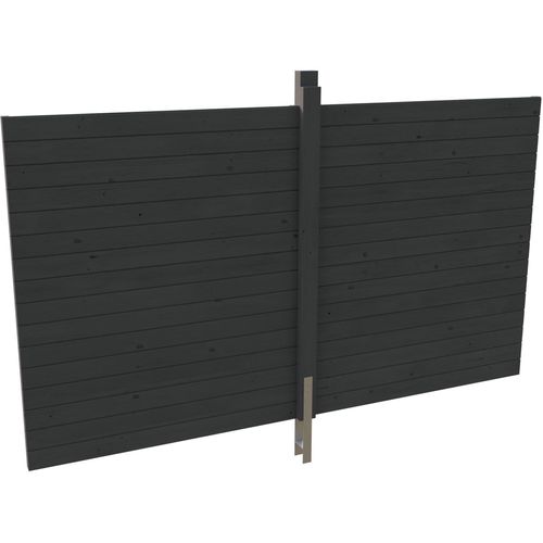 Carport-Rückwand SKANHOLZ, grau (schiefergrau), B:355cm H:200cm, Holzwerkstoff, Gartenhaus-Seitenwände, aus Profilschalung