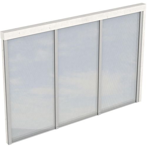 Carport-Seitenwand SKANHOLZ, weiß, B:305cm H:200cm, Holzwerkstoff, Gartenhaus-Seitenwände, m. Polycarbonat, Wandanbau