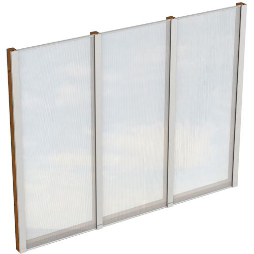 Carport-Seitenwand SKANHOLZ, braun (nussbaum), B:243cm H:200cm, Holzwerkstoff, Gartenhaus-Seitenwände, m. Polycarbonat, freistehend