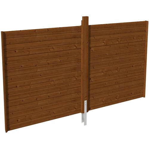 Carport-Rückwand SKANHOLZ, braun (nussbaum), B:355cm H:200cm, Holzwerkstoff, Gartenhaus-Seitenwände, aus Profilschalung