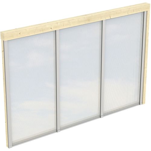 Carport-Seitenwand SKANHOLZ, beige (natur), B:305cm H:200cm, Holzwerkstoff, Gartenhaus-Seitenwände, m. Polycarbonat, Wandanbau