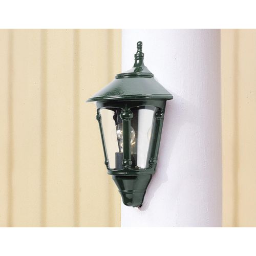 LED Außenwandleuchte, Wandlaterne Halbschale Landhausstil, Terrassenlampe Grün
