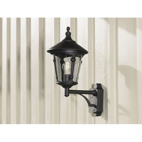 LED Außenwandleuchte, Wandlaterne im Landhausstil stehend Terrassenlampe Schwarz