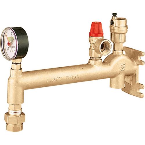 Caleffi Gefäß-Anschlussgruppe Fixcal 336 mit Kappenventil Messing