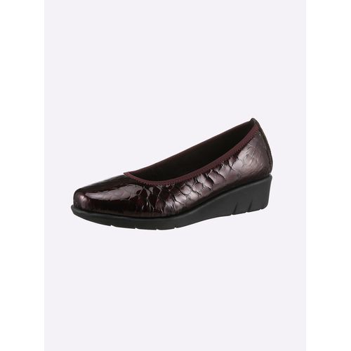 Ballerina CLASSIC BASICS, Damen, Gr. 40, rot (bordeaux), Lackleder, Leder, Basic, Schuhe