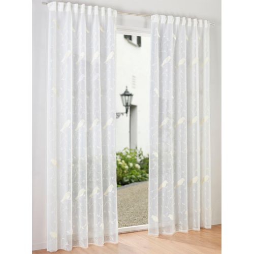 Gardine HEINE HOME Gr. 3, beige (creme), B:135cm H:225cm, Polyester, Gardinen