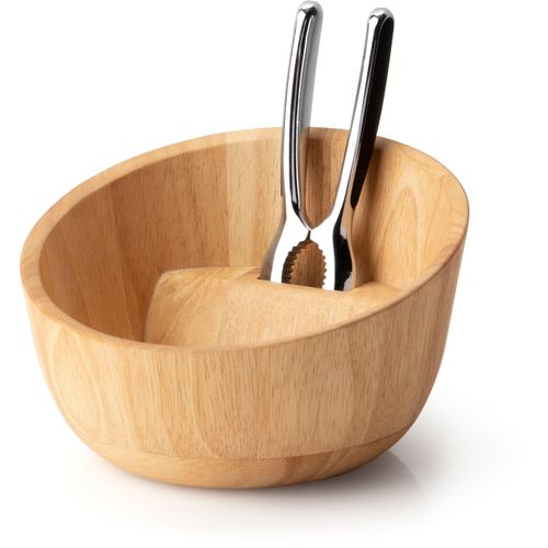 Schale CONTINENTA, braun (holzfarben), B:19,5cm H:12,5cm T:19cm, Holzwerkstoff, Schüsseln, Deko-Schale Dessertschale Schale Holzschale, mit Qualitätsknacker 19,5x19x12,5 cm